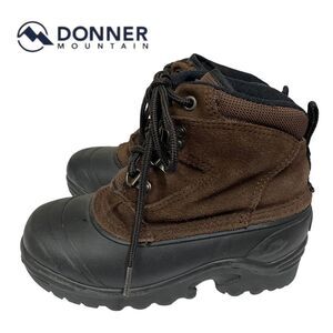 DONNER MOUNTAIN Boy's Thermolite Black Brown Suede Leather Boots 2